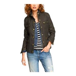 Womens J Crew Army Green Downtown
Waxed Military Style Field Jacket Sz XS